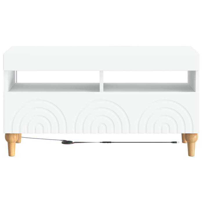 Cabinet TV cu LED Alb Lemn prelucrat WALTI