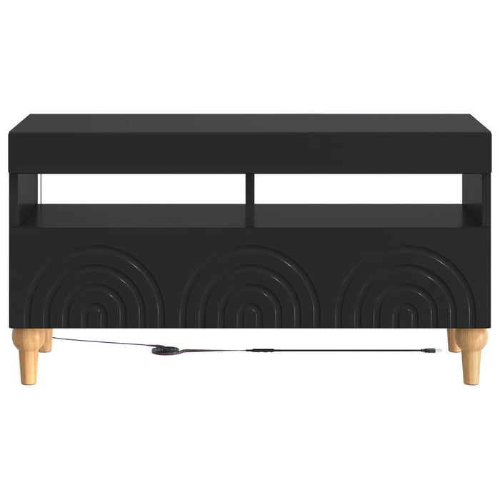 Cabinet TV cu LED Negru Lemn prelucrat WALTI