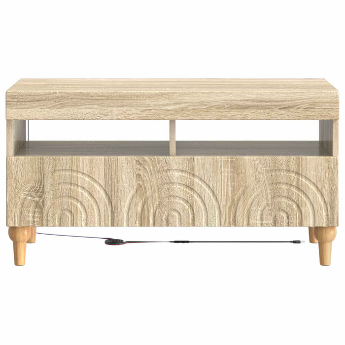 Cabinet TV cu LED Stejar Sonoma Lemn prelucrat WALTI