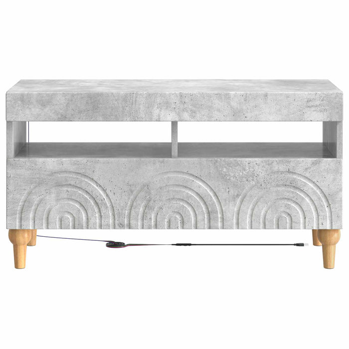 Cabinet TV cu LED Gri Beton Lemn prelucrat WALTI