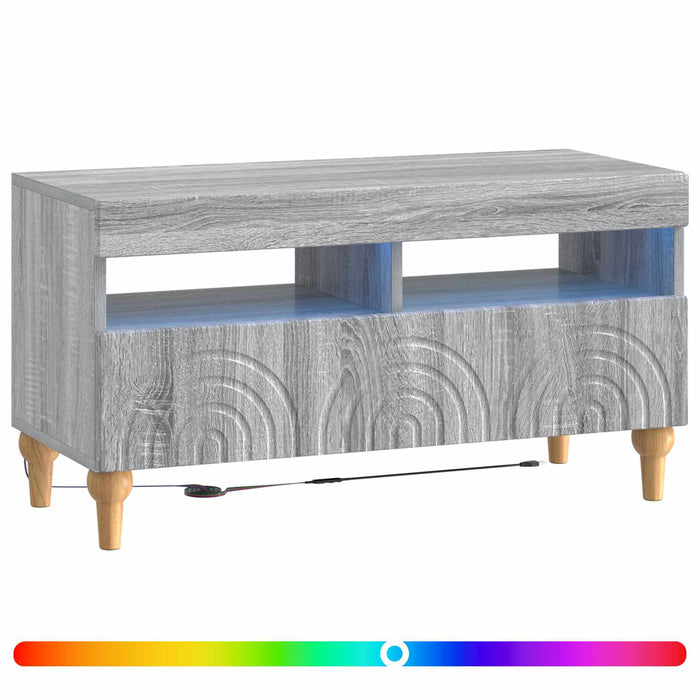 Cabinet TV cu LED Sonoma gri Lemn prelucrat WALTI