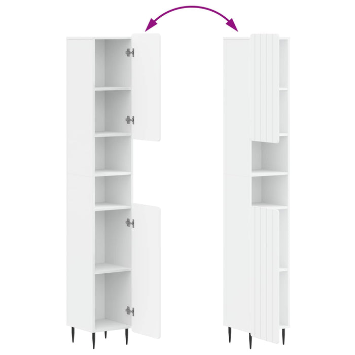 Cabinet de Baie cu Raft Deschis ZWOLLE Alb 30 x 31 x 189,5 cm WALTI
