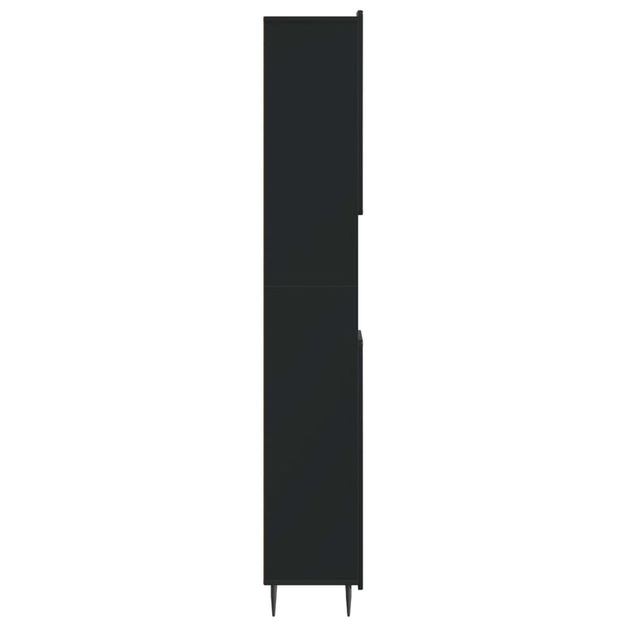 Cabinet de Baie cu Raft Deschis ZWOLLE Negru 30 x 31 x 189,5 cm WALTI