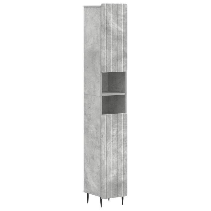Cabinet de Baie cu Raft Deschis ZWOLLE Gri Beton WALTI