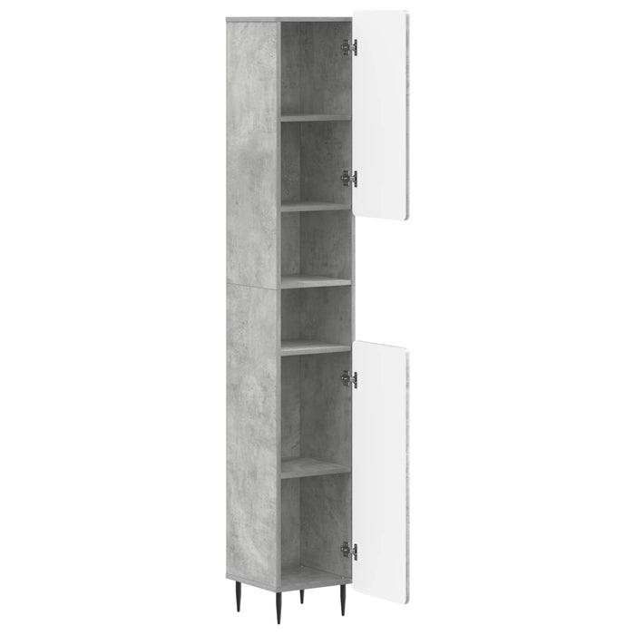 Cabinet de Baie cu Raft Deschis ZWOLLE Gri Beton WALTI