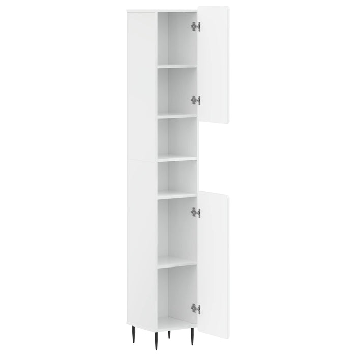 Cabinet de Baie cu Raft Deschis ZWOLLE Alb foarte lucios WALTI