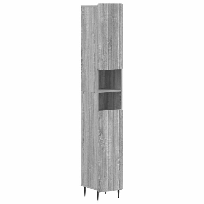 Cabinet de Baie cu Raft Deschis ZWOLLE Sonoma gri WALTI