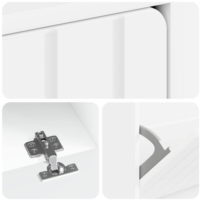 Dulap pentru pantofi ZWOLLE 78 x 24 x 103 cm Lemn prelucrat Alb WALTI
