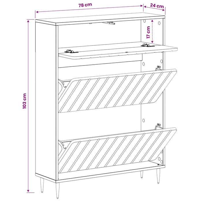 Dulap pentru pantofi ZWOLLE 78 x 24 x 103 cm Lemn prelucrat WALTI