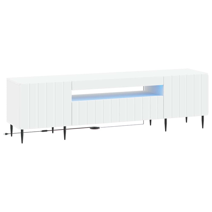 Cabinet TV cu LED Alb Lemn prelucrat WALTI