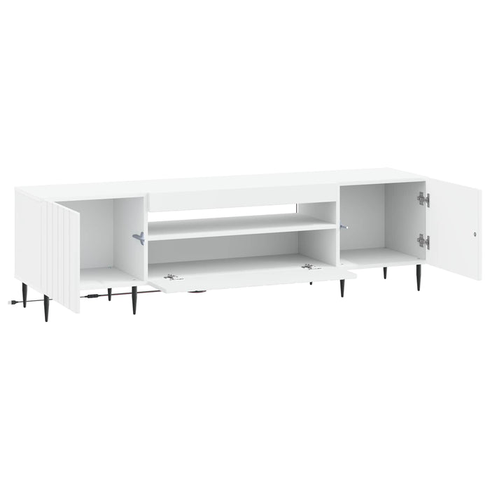 Cabinet TV cu LED Alb Lemn prelucrat WALTI