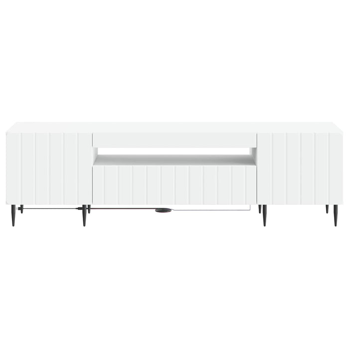 Cabinet TV cu LED Alb Lemn prelucrat WALTI