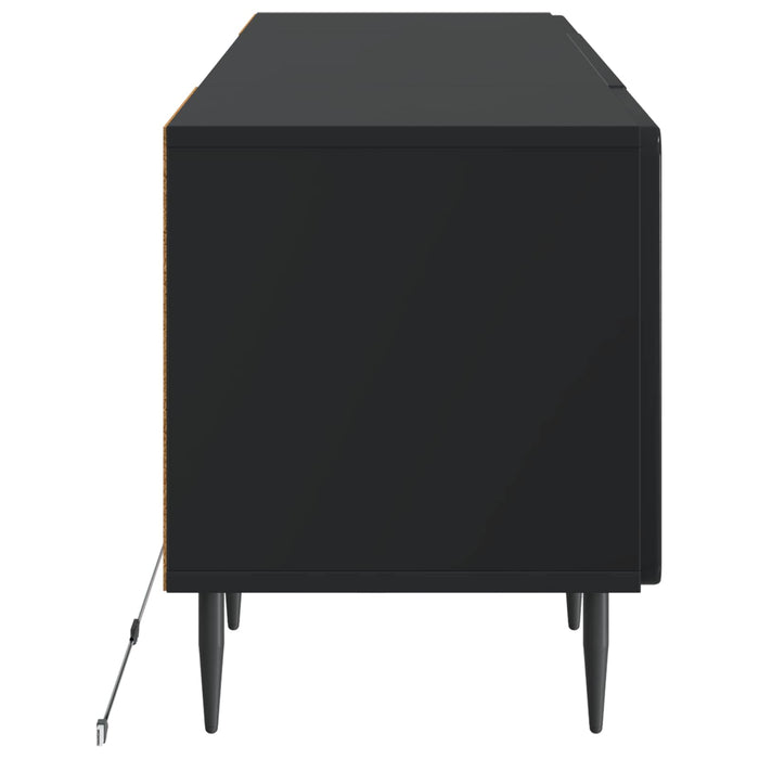 Cabinet TV cu LED Negru Lemn prelucrat WALTI