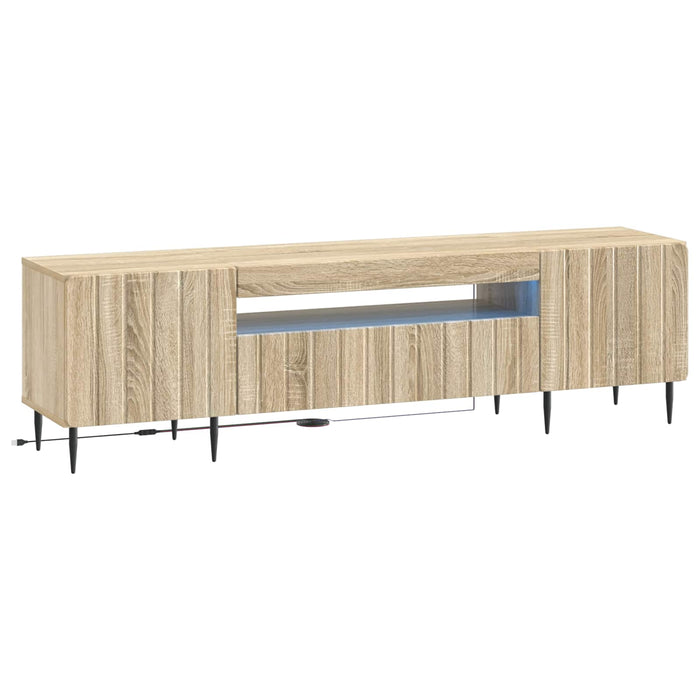 Cabinet TV cu LED Stejar Sonoma Lemn prelucrat WALTI