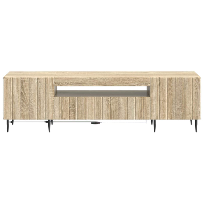 Cabinet TV cu LED Stejar Sonoma Lemn prelucrat WALTI