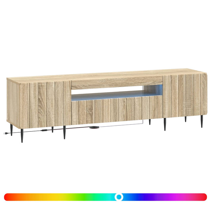 Cabinet TV cu LED Stejar Sonoma Lemn prelucrat WALTI