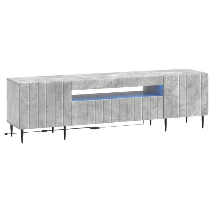Cabinet TV cu LED Gri Beton Lemn prelucrat WALTI
