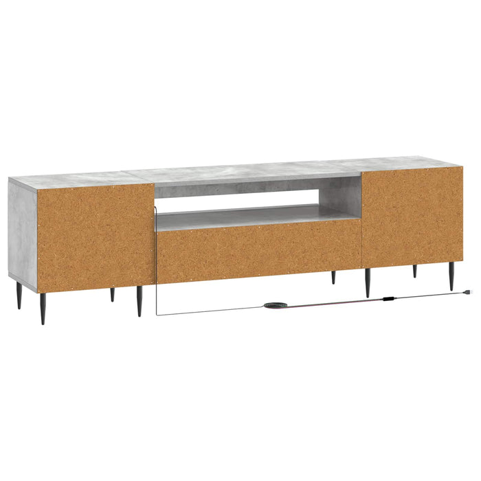 Cabinet TV cu LED Gri Beton Lemn prelucrat WALTI