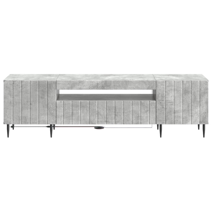 Cabinet TV cu LED Gri Beton Lemn prelucrat WALTI