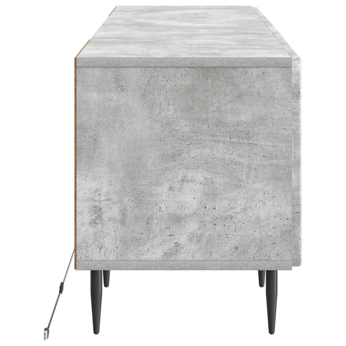 Cabinet TV cu LED Gri Beton Lemn prelucrat WALTI