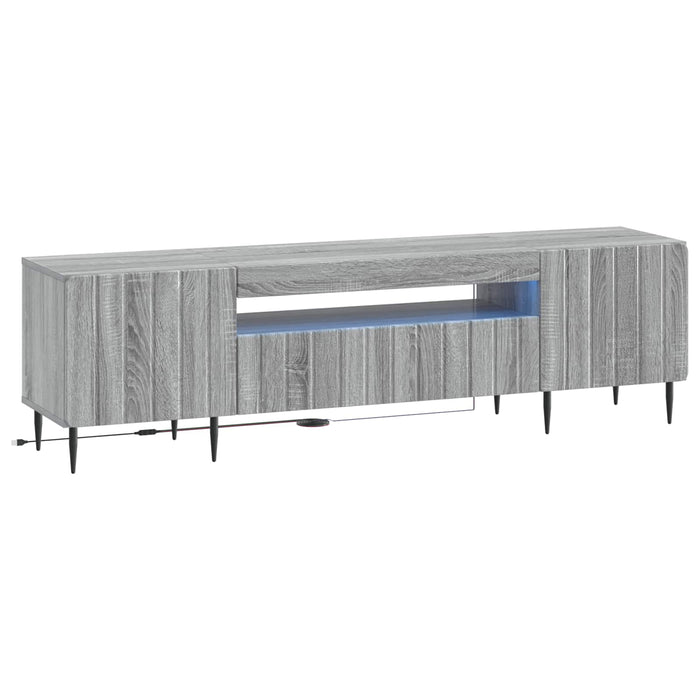 Cabinet TV cu LED Sonoma gri Lemn prelucrat WALTI