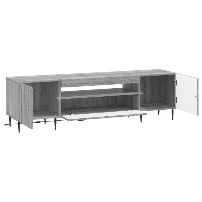Cabinet TV cu LED Sonoma gri Lemn prelucrat WALTI