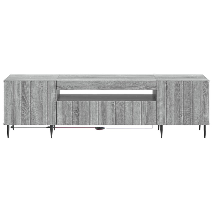 Cabinet TV cu LED Sonoma gri Lemn prelucrat WALTI