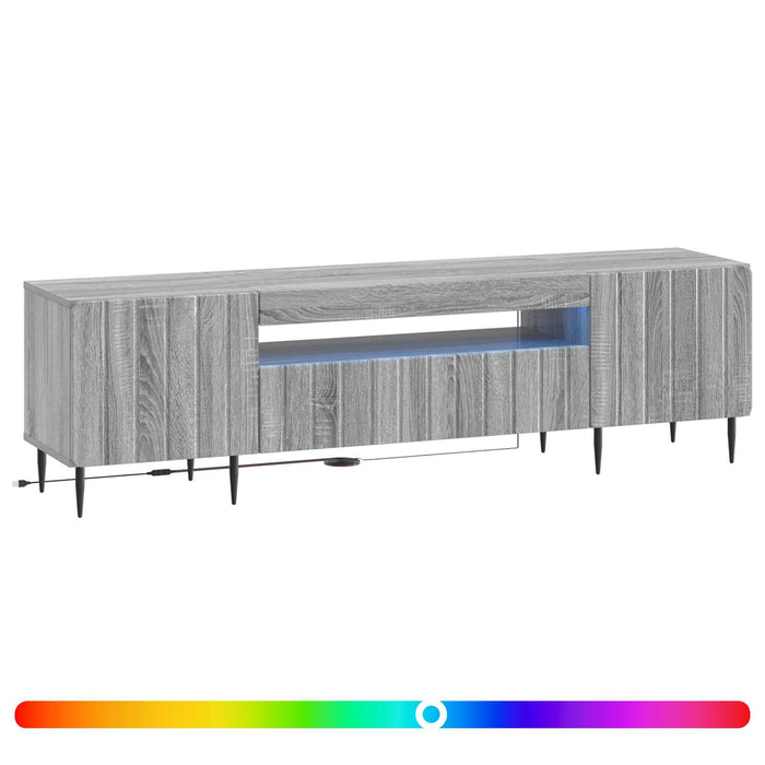 Cabinet TV cu LED Sonoma gri Lemn prelucrat WALTI