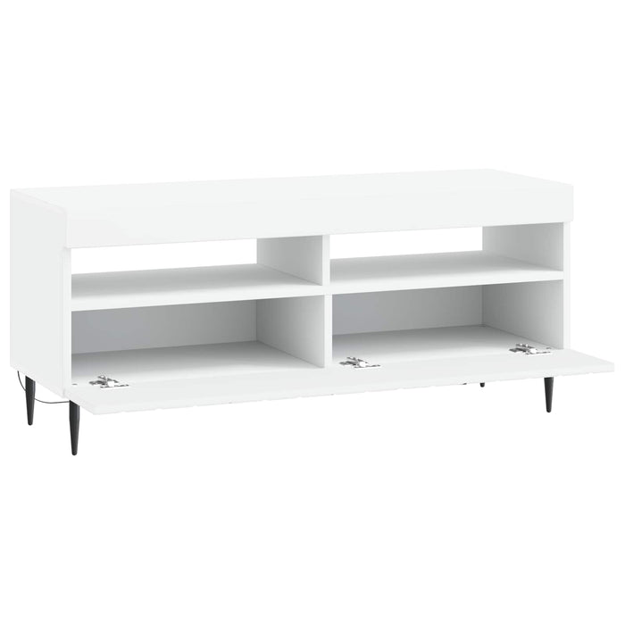 Cabinet TV cu LED Alb Lemn prelucrat WALTI