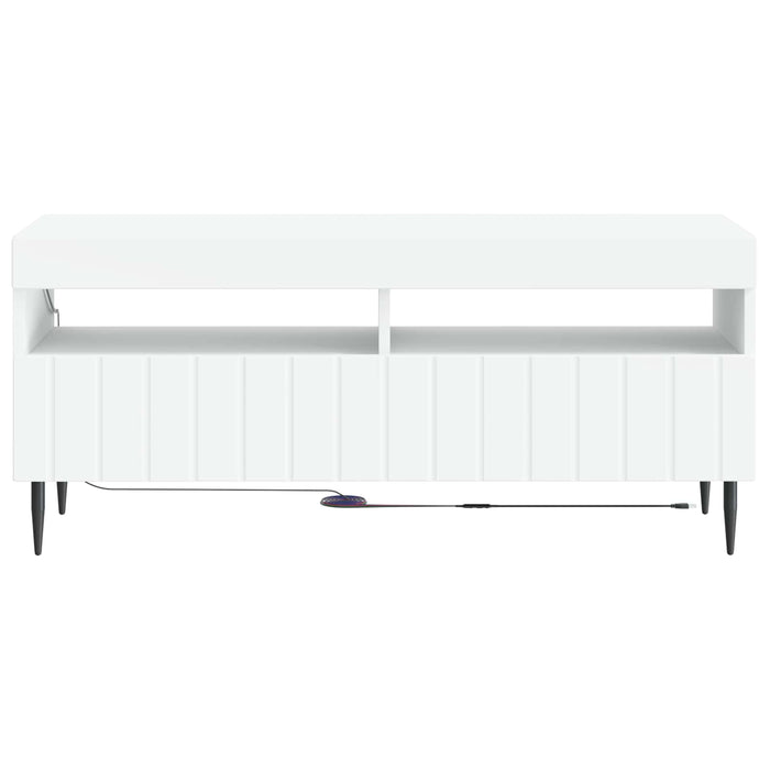 Cabinet TV cu LED Alb Lemn prelucrat WALTI