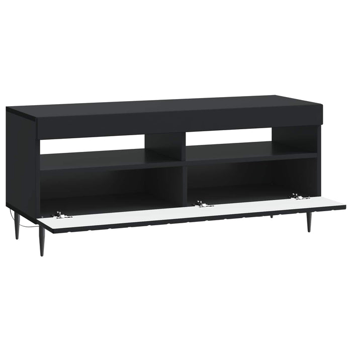 Cabinet TV cu LED Negru Lemn prelucrat WALTI