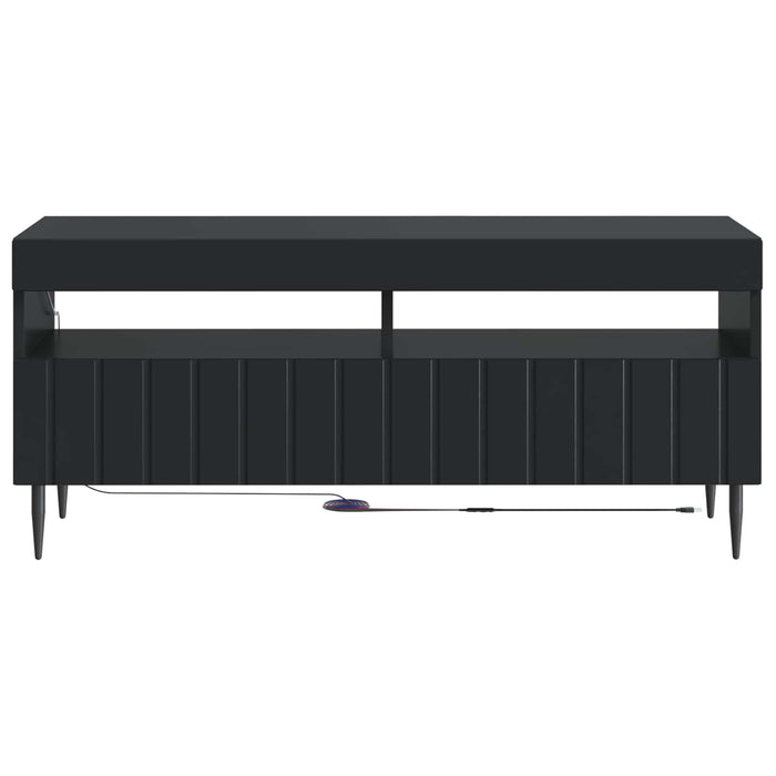 Cabinet TV cu LED Negru Lemn prelucrat WALTI