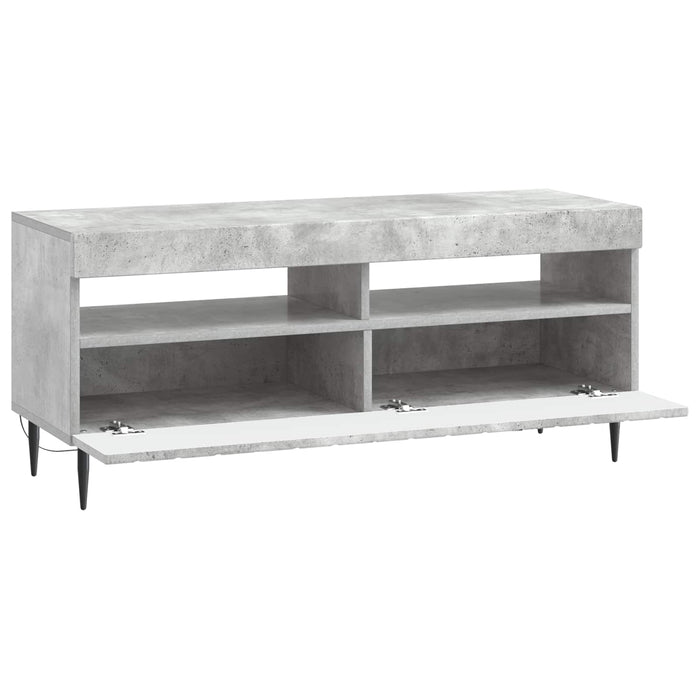 Cabinet TV cu LED Gri Beton Lemn prelucrat WALTI