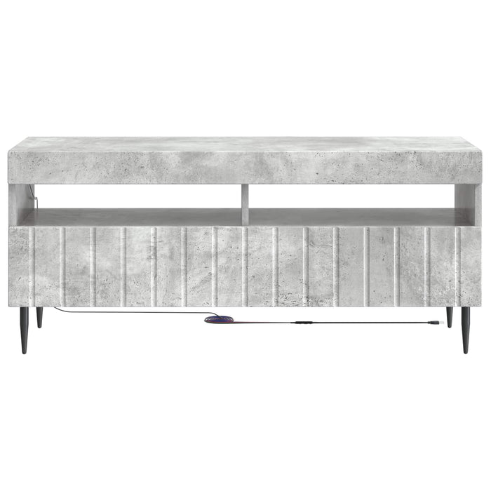 Cabinet TV cu LED Gri Beton Lemn prelucrat WALTI
