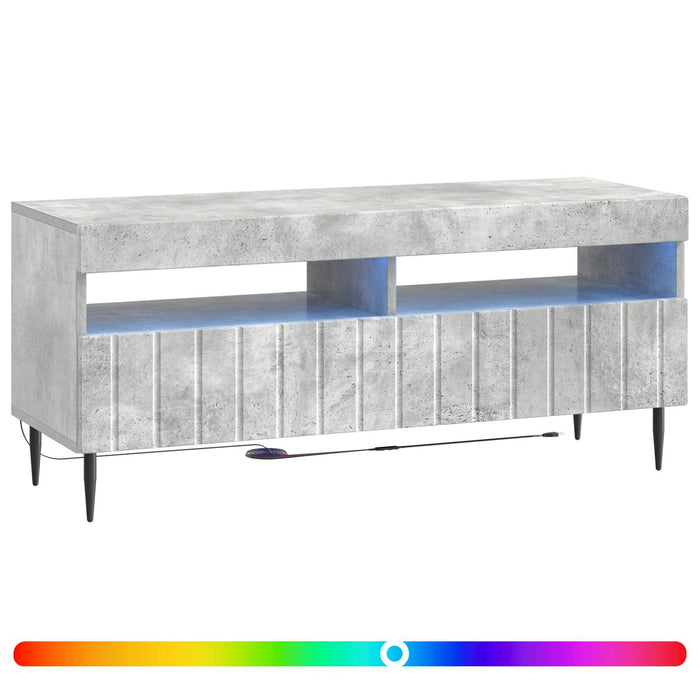 Cabinet TV cu LED Gri Beton Lemn prelucrat WALTI