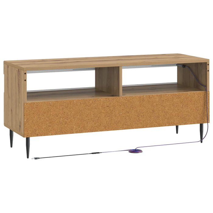 Cabinet TV cu LED Stejar Artizanal Lemn prelucrat WALTI