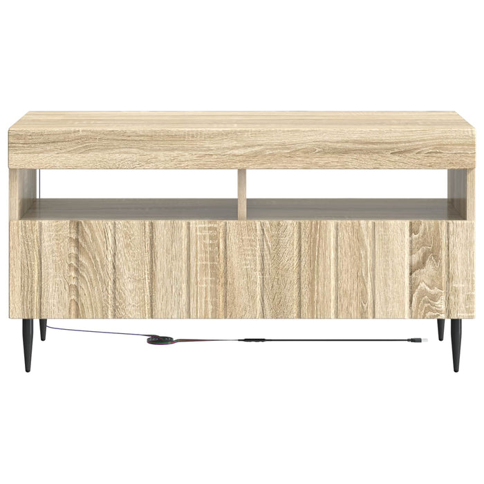 Cabinet TV cu LED Stejar Sonoma Lemn prelucrat WALTI