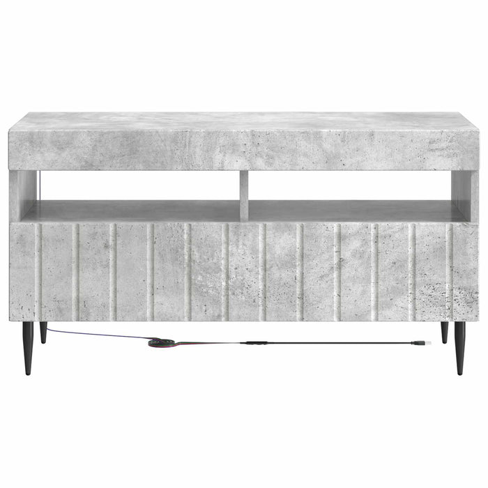 Cabinet TV cu LED Gri Beton Lemn prelucrat WALTI