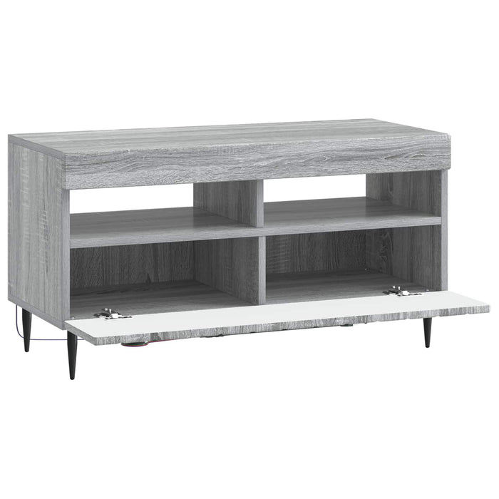 Cabinet TV cu LED Sonoma gri Lemn prelucrat WALTI