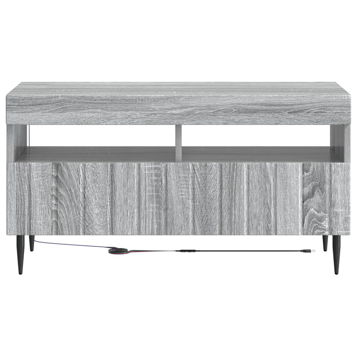 Cabinet TV cu LED Sonoma gri Lemn prelucrat WALTI