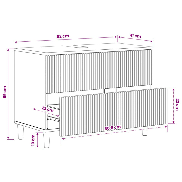 Dulap pentru Chiuveta de Baie ARNHEM Gri Beton 82 x 41 x 59 cm - WALTI WALTI