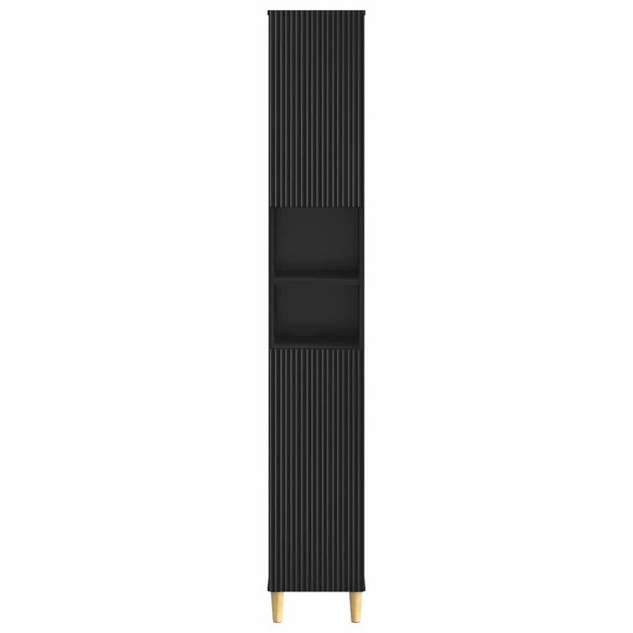 Cabinet de Baie cu Raft Deschis ARNHEM Negru 30 x 31 x 190 cm WALTI