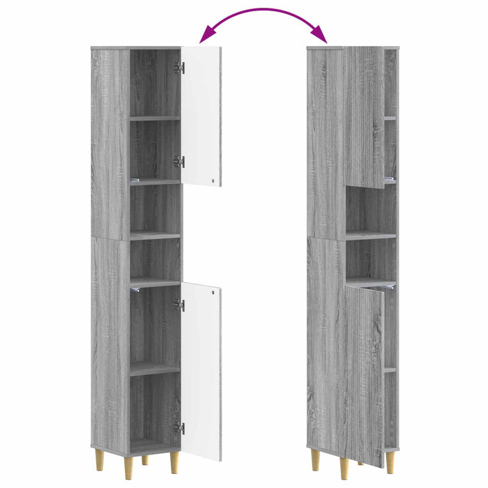 Cabinet de Baie cu Raft Deschis ARNHEM Sonoma gri WALTI
