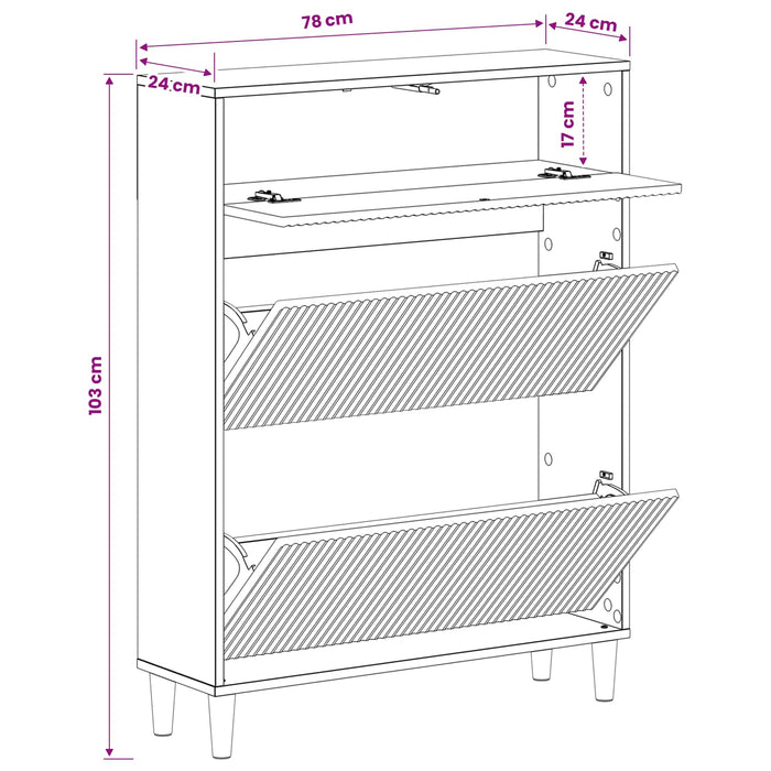 Dulap pentru pantofi ARNHEM 78 x 24 x 103 cm Lemn prelucrat WALTI