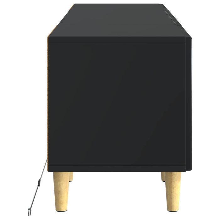Cabinet TV cu LED Negru Lemn prelucrat WALTI