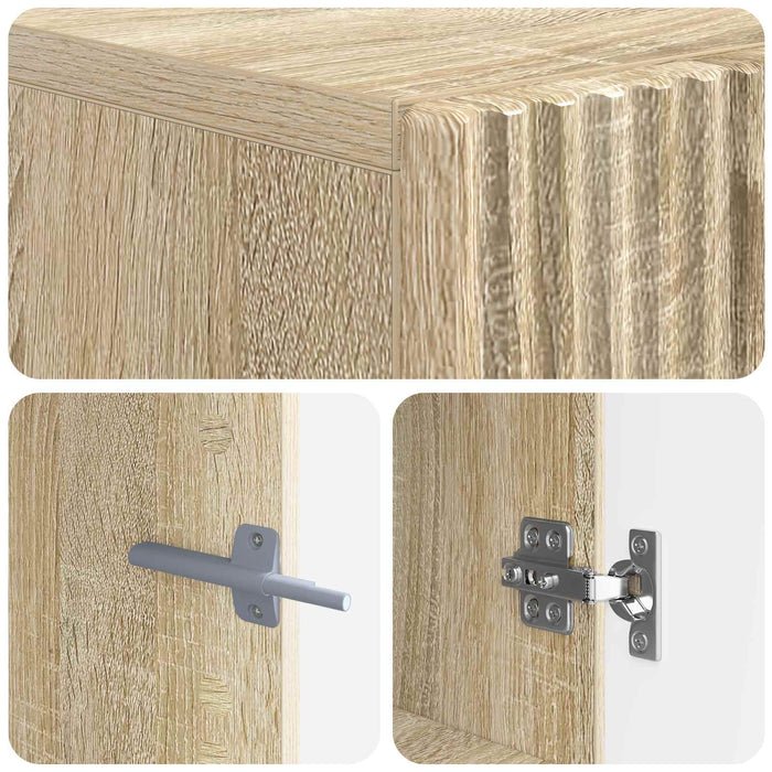 Cabinet TV cu LED Stejar Sonoma Lemn prelucrat WALTI
