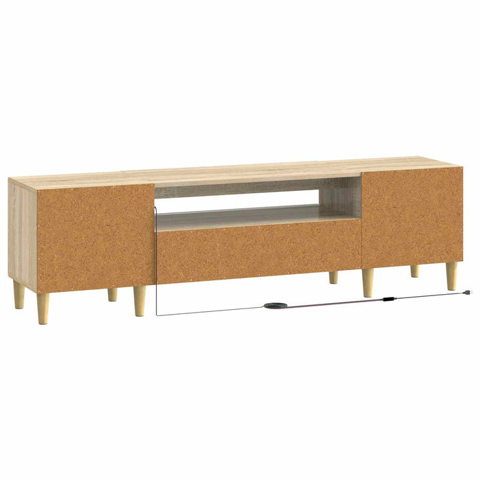 Cabinet TV cu LED Stejar Sonoma Lemn prelucrat WALTI