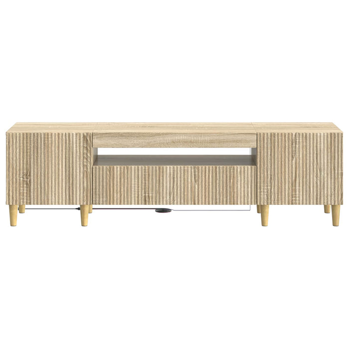 Cabinet TV cu LED Stejar Sonoma Lemn prelucrat WALTI