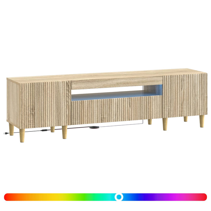 Cabinet TV cu LED Stejar Sonoma Lemn prelucrat WALTI