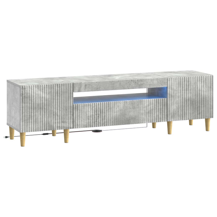 Cabinet TV cu LED Gri Beton Lemn prelucrat WALTI